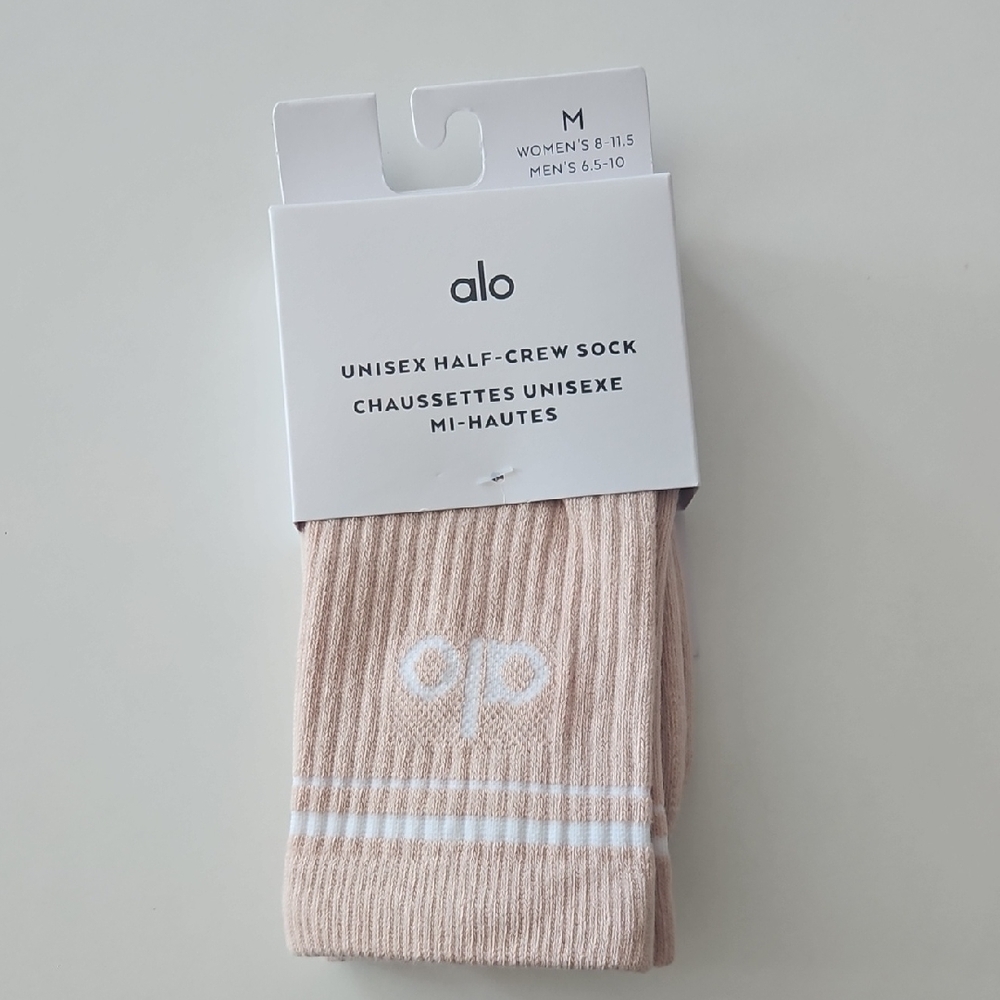 ALO Yoga Unisex Half-Crew Sock - Pink Quartz